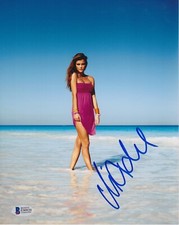NINA AGDAL SIGNED 8X10 PHOTO SWIMSUIT MODEL BECKETT BAS AUTOGRAPH AUTO COA G