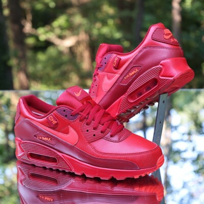 Nike Air Max 90 City Special Chicago Mens Size 10.5 Triple Red Custom DH0146-600