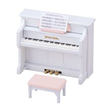 Sylvanian Families Set Pianoforte Bianco Verticale Miniatura Mobili Epoca Gia...