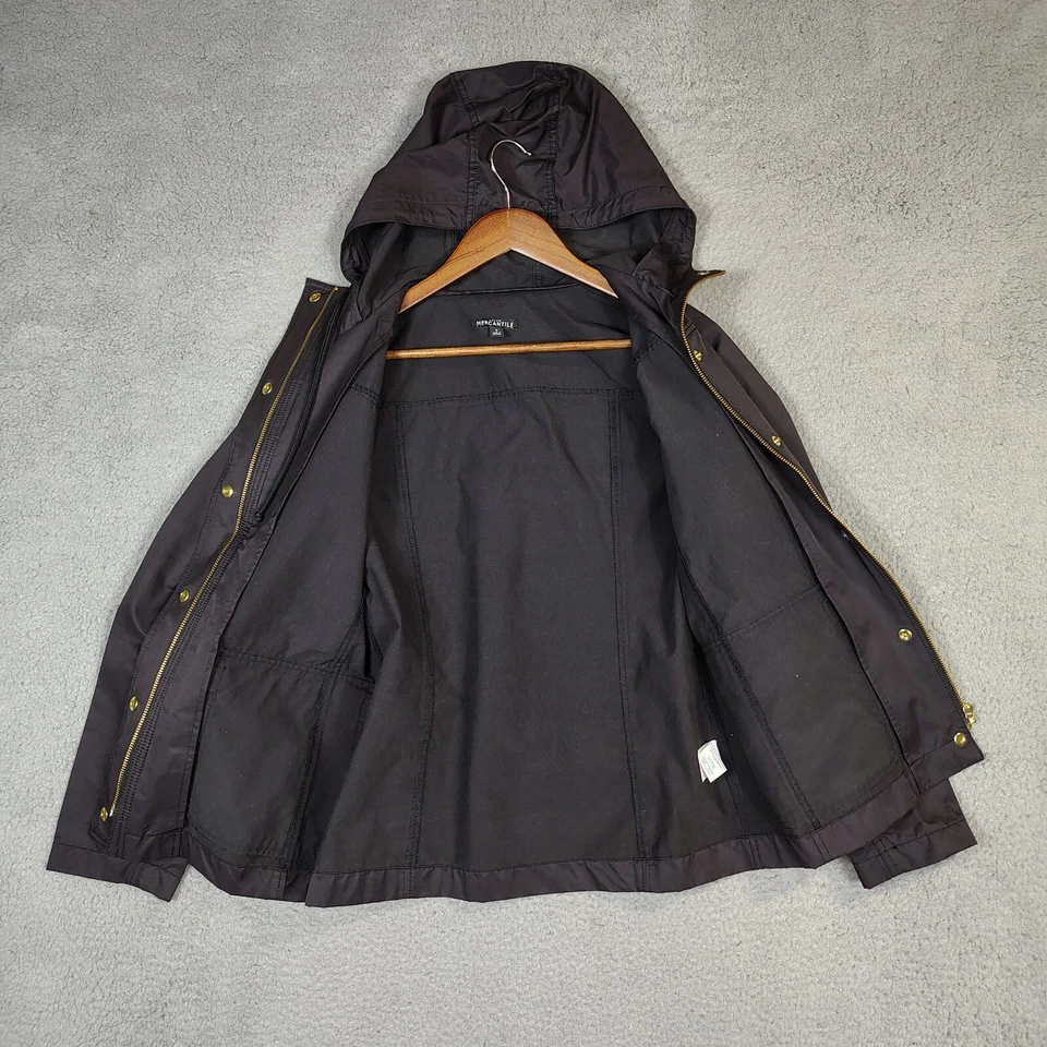 Chaqueta J.Crew Mercantile Para Mujer Pequeña Gris Cremallera Completa Botón a Presión Lluvia Exterior Foto 3 de 4