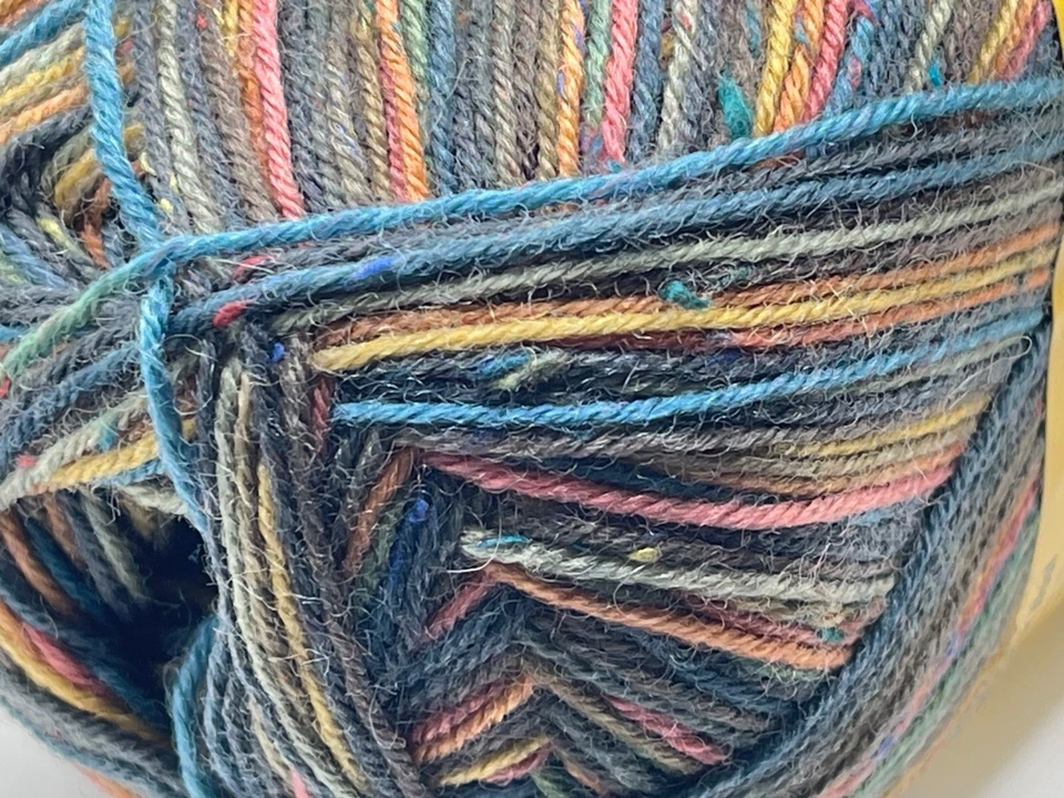 Regia 4-Ply Tweed Color Sock Yarn 07491 Brown Blue Black + Wool Nylon 100gr 437y - Image 2 of 4