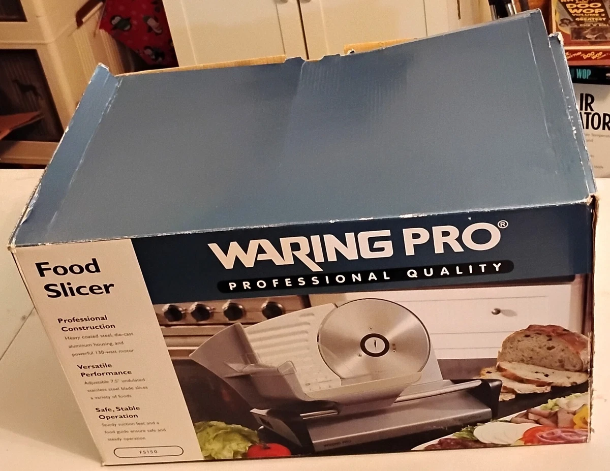 Waring Pro Professional Food Slicer Stainless Steel FS155 Slice Food... Waring Pro Professional Food Slicer Stainless Steel FS155 Slice Food...