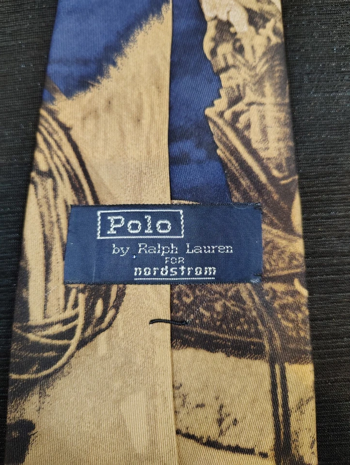 Polo Ralph Lauren para Nordstrom, vaquero, corbata, 100 % seda, hecho a mano, muy raro Foto 4 de 4