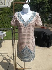 ANN TAYLOR PINK&BLUE PAISLEY PRINT DRESS XS