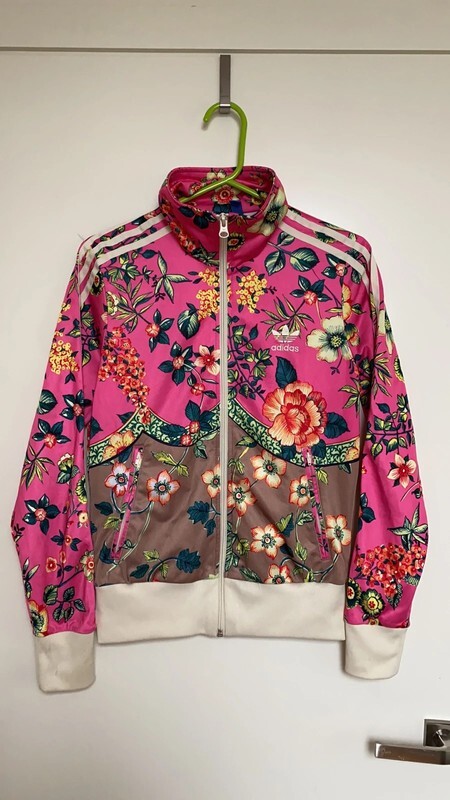 adidas★pink flower トラックトップ✳︎希少サイズOT adidas originals girls flower track jacket S 8 10 pink | eBay