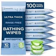 Extra Thick Bath Wipes Disposable Body Wipe for Adults No Rinse Aloe Vitamin E