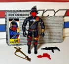 GI Joe Iron Grenadiers 1988 *100% COMPLETE w/Card, Near Mint!* Vintage Cobra