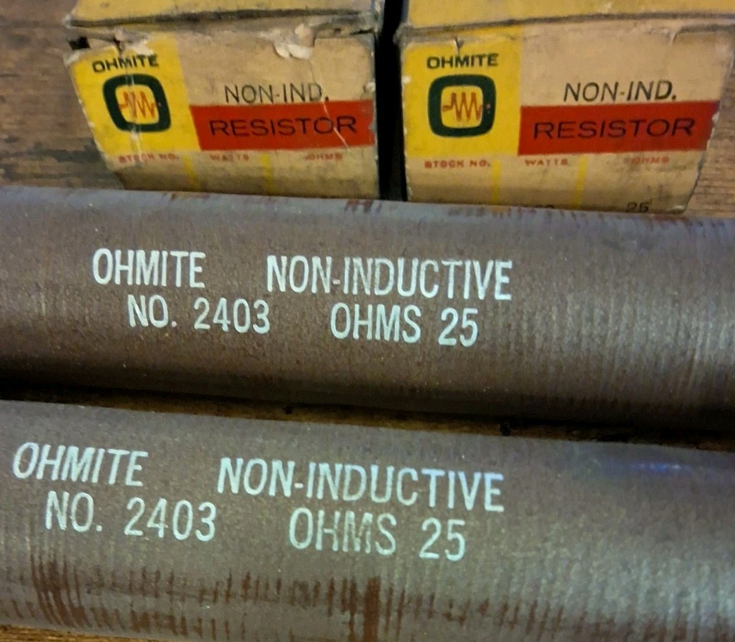 Lot Of 2 Ohmite 2403 Non-inductive Resitors 160 Watts 25 Ohms