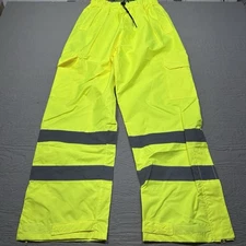 Uline Reflective Pants Mens XL Green S-22971G-X Cargo Pockets Work High Visible