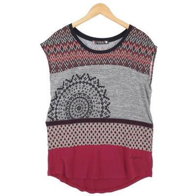 Desigual Vintage T-Shirt Baumwolle Ärmellos Damen Jw6 Größe M