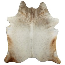 Premium Kuhfell Teppich XXL Rinderfell L185 x B210 cm champagner beige K346