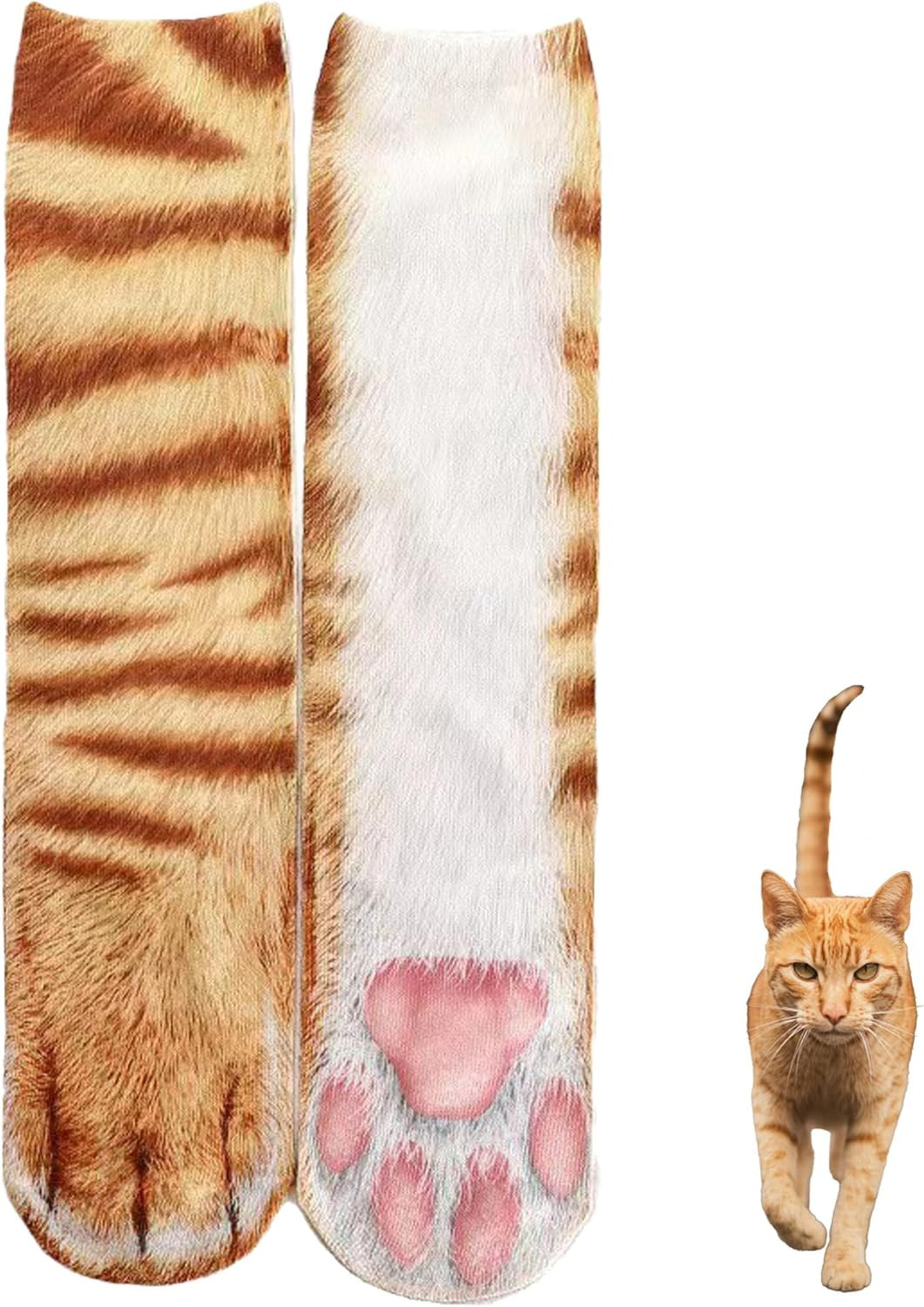 Novelty 3D Animal Paw Socks Cat Socks Stocking Stuffers for Adult Teens Crazy So