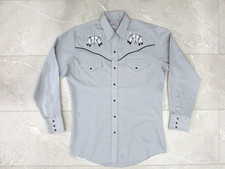 ELY Diamond Mens Western Shirt Size M Embroidered Pearl Snaps