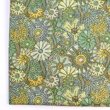 Mendhi FunQuilts Free Spirit BTHY Half Yard Quilting Cotton Tonal Green Flowers