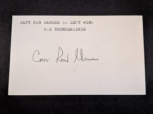 Ron Maness Signed Index Card - Air Force Thunderbirds Pilot