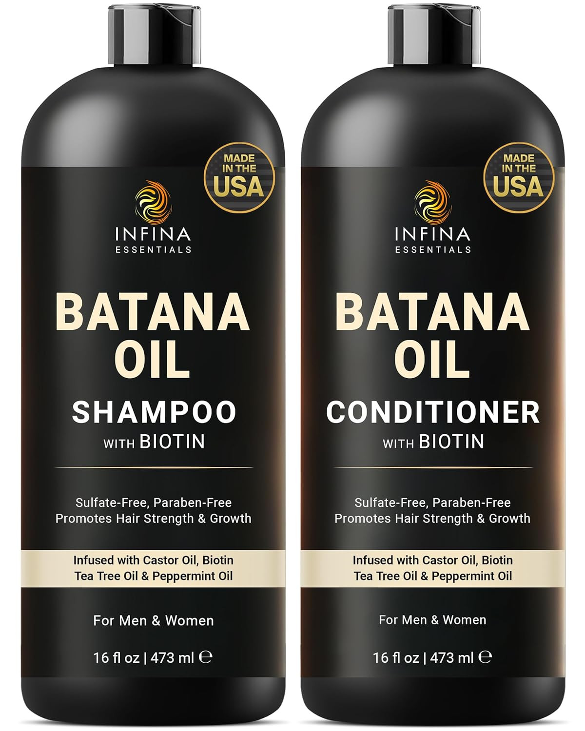 Shampoo And Conditioner Set | 16 Fl Oz Each | With Biotin & Tea Tree
