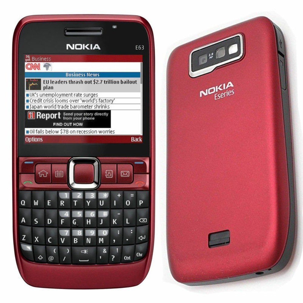 Original full keyboard Nokia E63 Wifi 3G 2MP MP3 unlocked smartphone