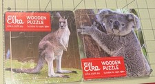 2 - Elka Australian Wooden Puzzles Kangaroo  Koala For Kids 18 Mos  Up New