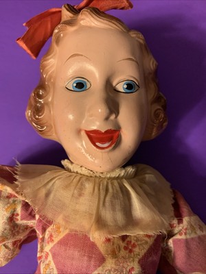 Vintage IDEAL FLEXY Fanny Brice composition Signed character doll 1938 OLD