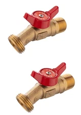EFIELD (Pack of 2 1/4-Turn Brass Sillcock Hose Bibb Valve 3/4" Male NPT Inlet...
