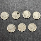 Buffalo Nickel Lot 7 Coins Dateless Partial Date Cull Vintage US 5c Coins Holed