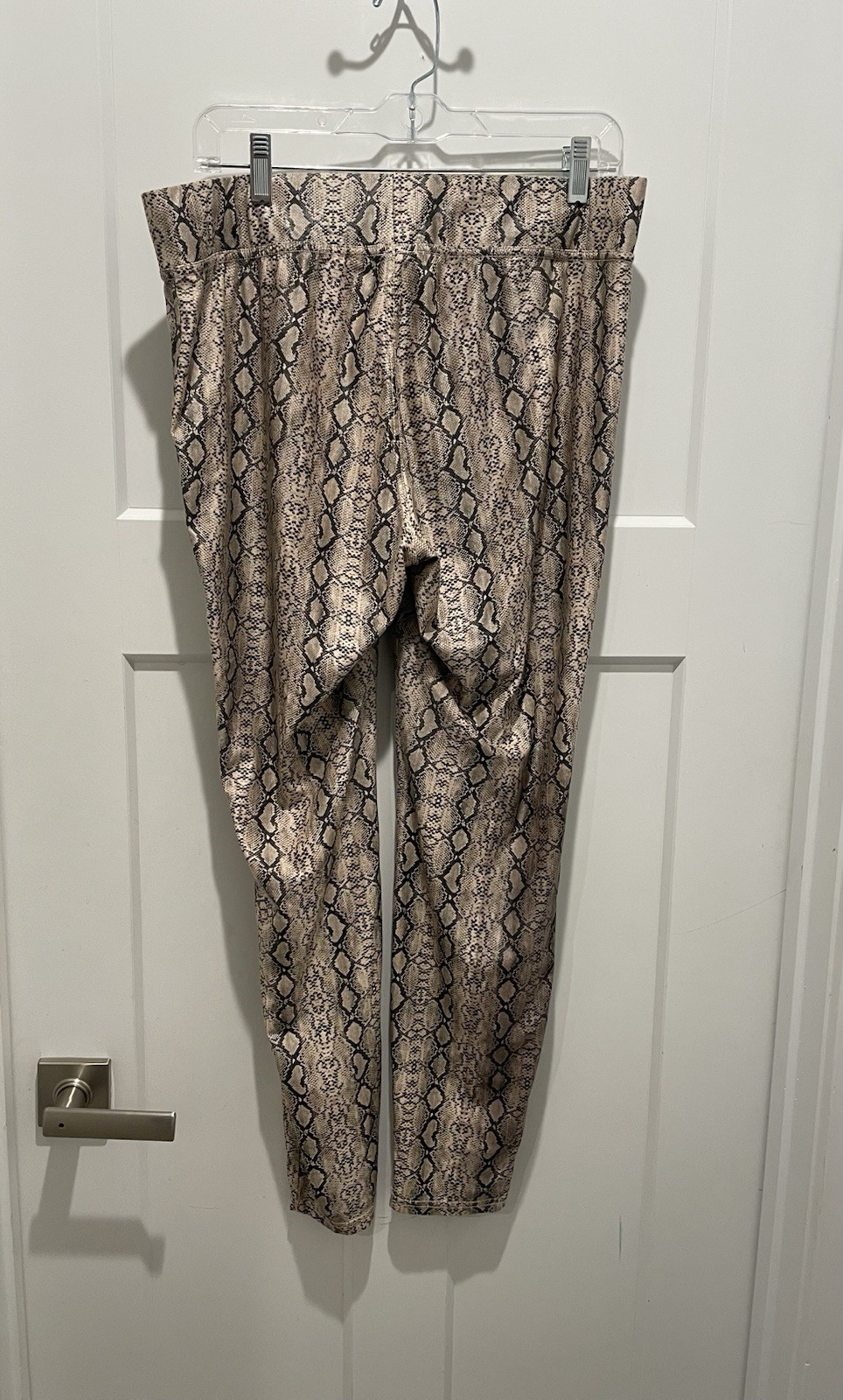 Women's XL Beige Python Print Pull On Jeggings St… - image 5