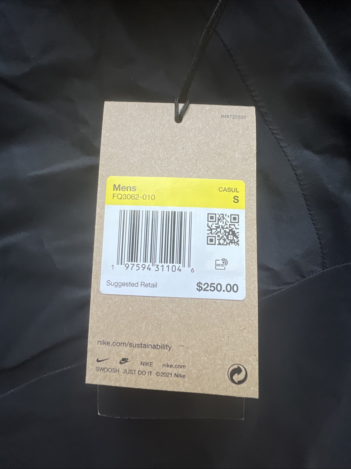 SACAI X NIKE Giacca confezionabile Nike ACG Storm Fit ADV Trail Snacks nuova con etichette da uomo taglia S FQ3062 010