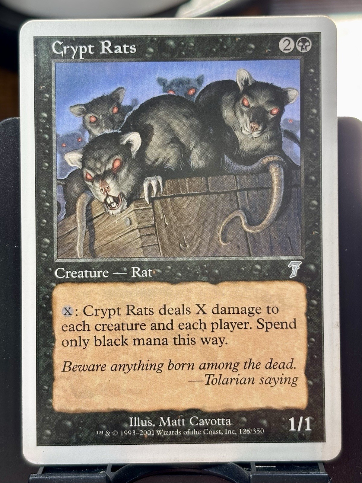 Crypt Rats - REG - MTG - 7th Edition - 125/350 - UNCOMMON ~ MP