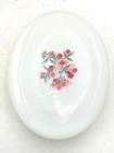 Vintage Fire King Milk Glass Floral Oval Shape Kitchenware Serving Platter