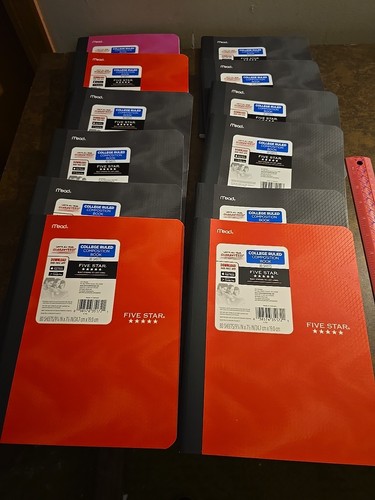 12 New Mead Five Star College Ruled Compsition Notebooks - 第 1/4 張圖片