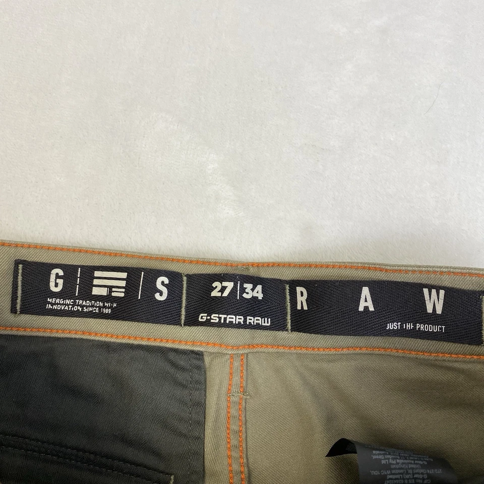 G Star Raw 27x34 Green Moto Zip Pocket Slim Mens Cargo Pants - Image 4 of 4