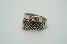 Vintage LUNT Sterling Silver Textured Wrap Spoon Ring Size 5 JB39