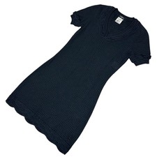 Chanel V-neck Dress Border Style 36 Brown Used