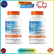 Doctor's Best High Absorption Magnesium Glycinate Lysinate, 100% Chelated, Non-G