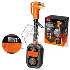 18,000J RV Surge Protector with LED Display Surge Protector for 50 Amp Orange