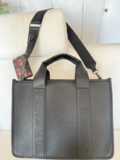 STEVE MADDEN BLACK BWEBBER-EL LARGE TOTE SHOULDER BAG W CHERRY CREDIT CARD CASE