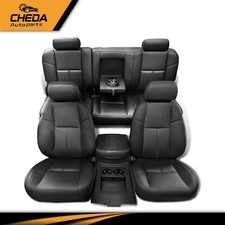 Full Set Seat Covers Black Fit For 2007-2013 Chevy Silverado Gmc Sierra Crew Cab