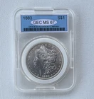 1883 Morgan Silver Dollar $1 Silver 0.9 Philadelphia Business GEC MS67