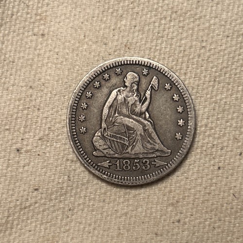 1853 Arrows & Rays Seated Liberty Quarter Choice Extremely Fine XF+ Coin #DR