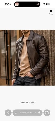Thursday Boot Co. Men’s Keanu Jacket Small Lamb Leather Old English Color - product listing photo