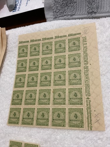 GERMANY-(-1923-)-4.000.000 Mark-INFLATION lot Of Blocks /FAULTS-SEE PHOTOS.#5 - Picture 2 of 12