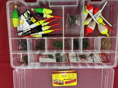 Thill Eagle Claw Bionic Northland Clear Hard Case Tackle Box w/ Hooks Floats