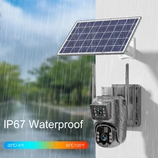 2X 8MP Solar Battery Wifi Outdoor Pan/Tilt Home Security Cameras System Wireless