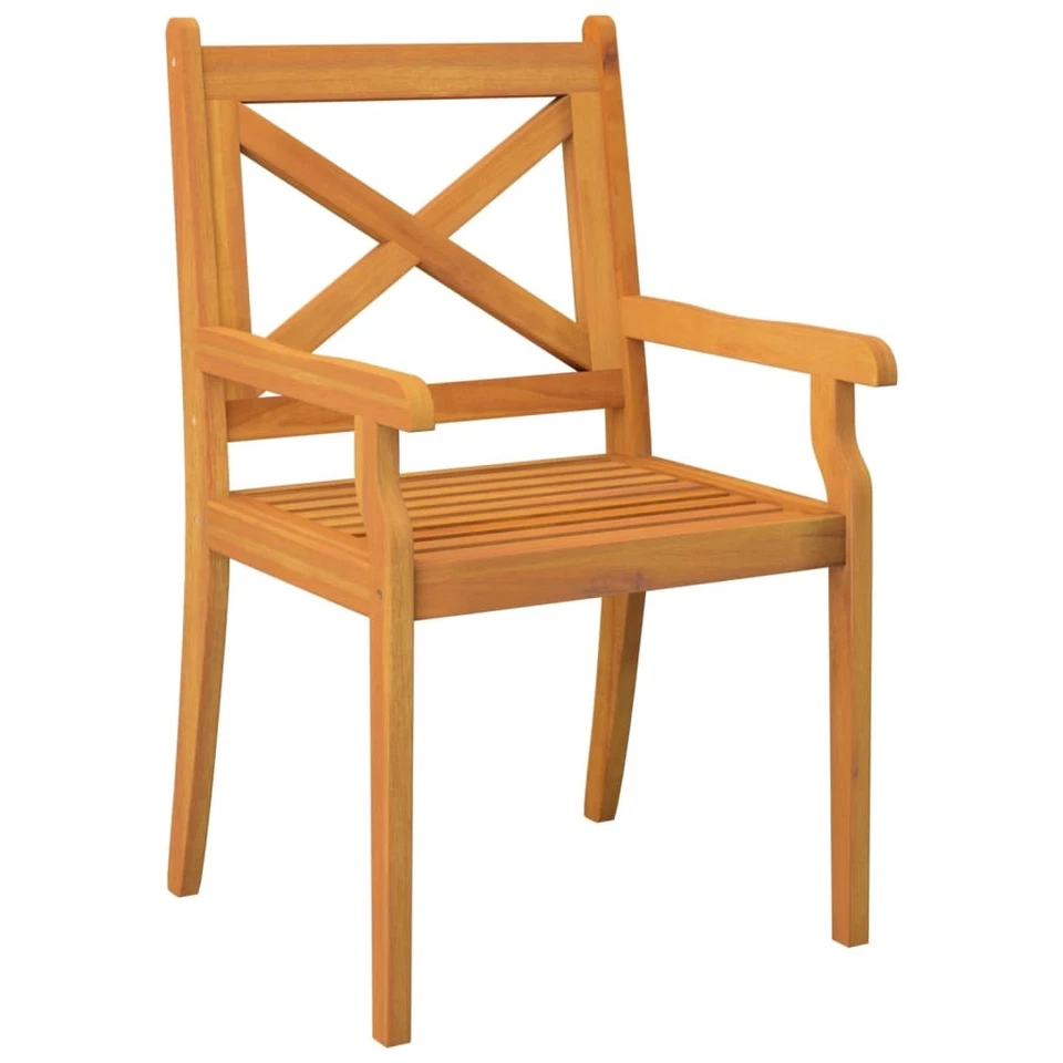 Dining Chair Set of 4 Natural Acacia - Image 3 of 4