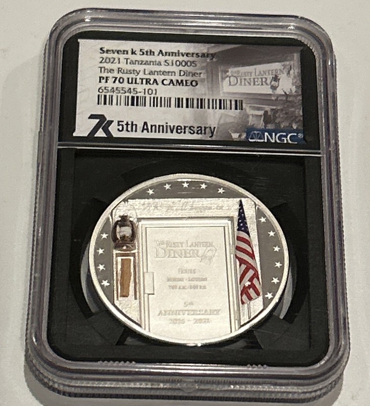 2021 Tanzania 1000S Rusty Lantern Diner Seven K 5th Anniv NGC PR 70 Ultra CAMEO