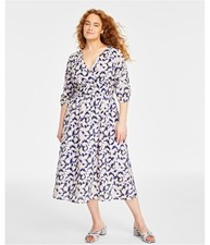 ON 34TH Womens Floral Midi Dress, Multicoloured, Medium