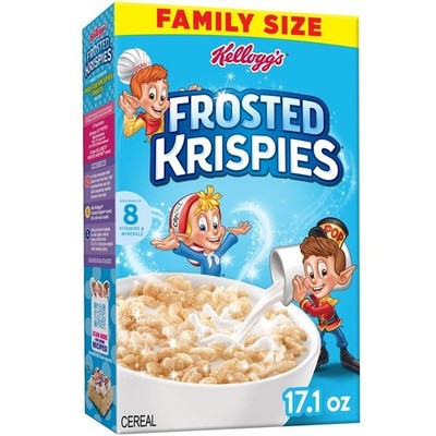 Kellogg's Frosted Krispies breakfast Cereal kids Snacks Family 17.1oz 1 Box