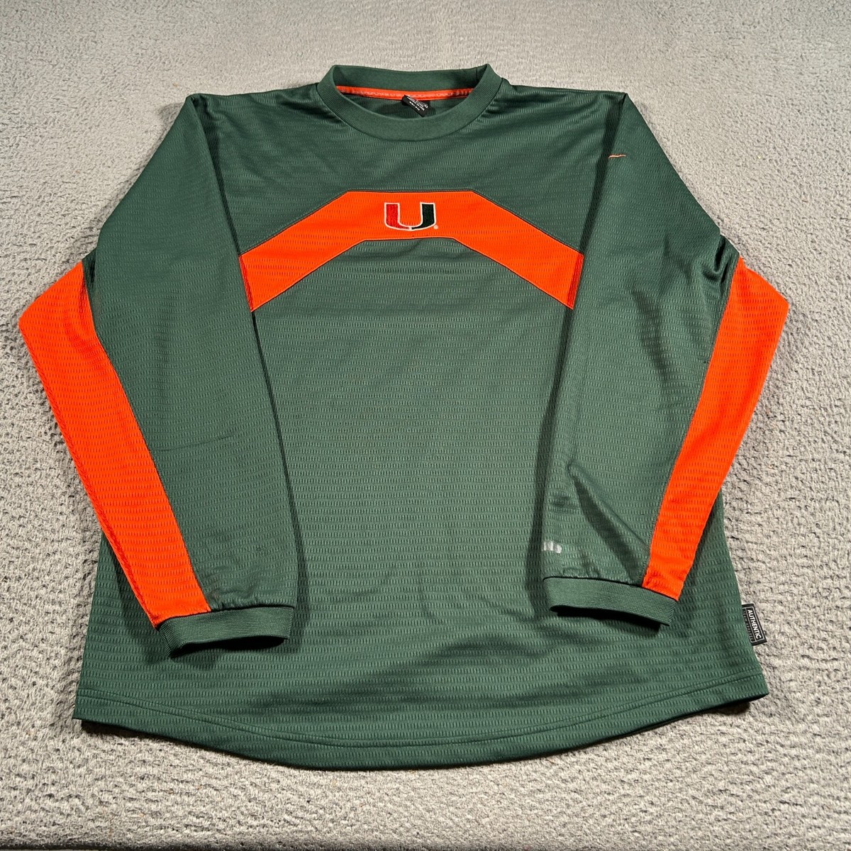 VTG Nike Miami Hurricanes Sweatshirt Men Medium Green Orange