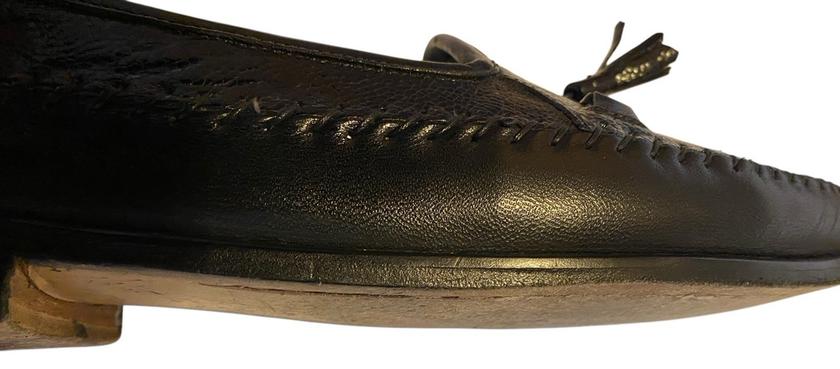 Mens Zelli Black Italian Lizard 10 1/2 (10.5) Narrow Shoes 