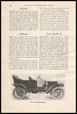 1924 Oakland 1908 Photo First Model A P Brush 2 Cylinder Engine Article Print Ad